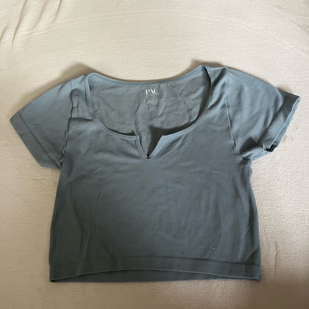 PacSun Women's Slate Blue Short Sleeve Top
